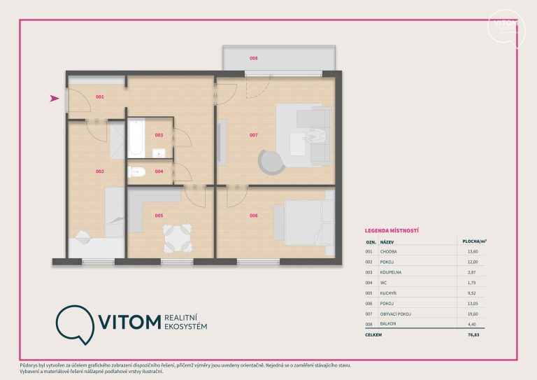Prodej prostorného bytu 3+1, 72 m2 – Brno – Vinohrady