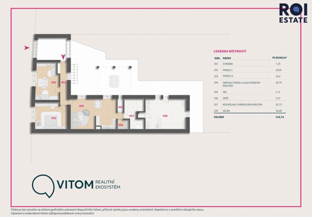 Moderní rodinný dům 100 m² + dvůr s terasou a zahrada – celkem 766 m² – Slavkov u Brna