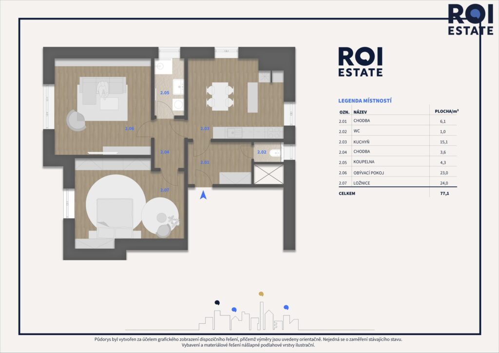 Byt 2+1 (3+kk) 76 m² s dílnou a zahrádkou – Vyškov část Rychtářov
